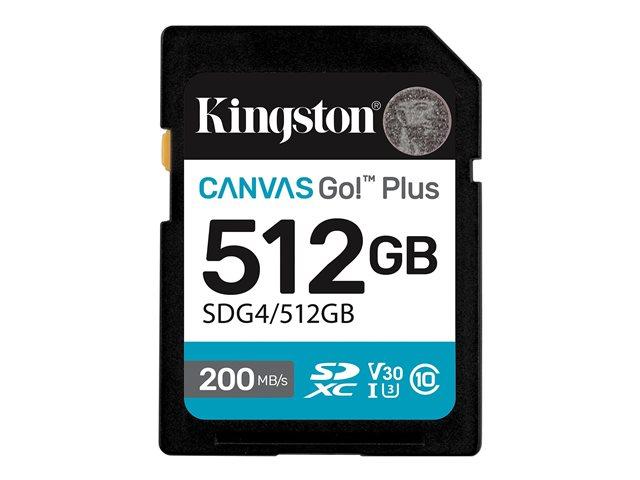 KINGSTON 512GB SDXC Canvas Go Plus Gen4 200MB/s C10 UHS-I U3 V30