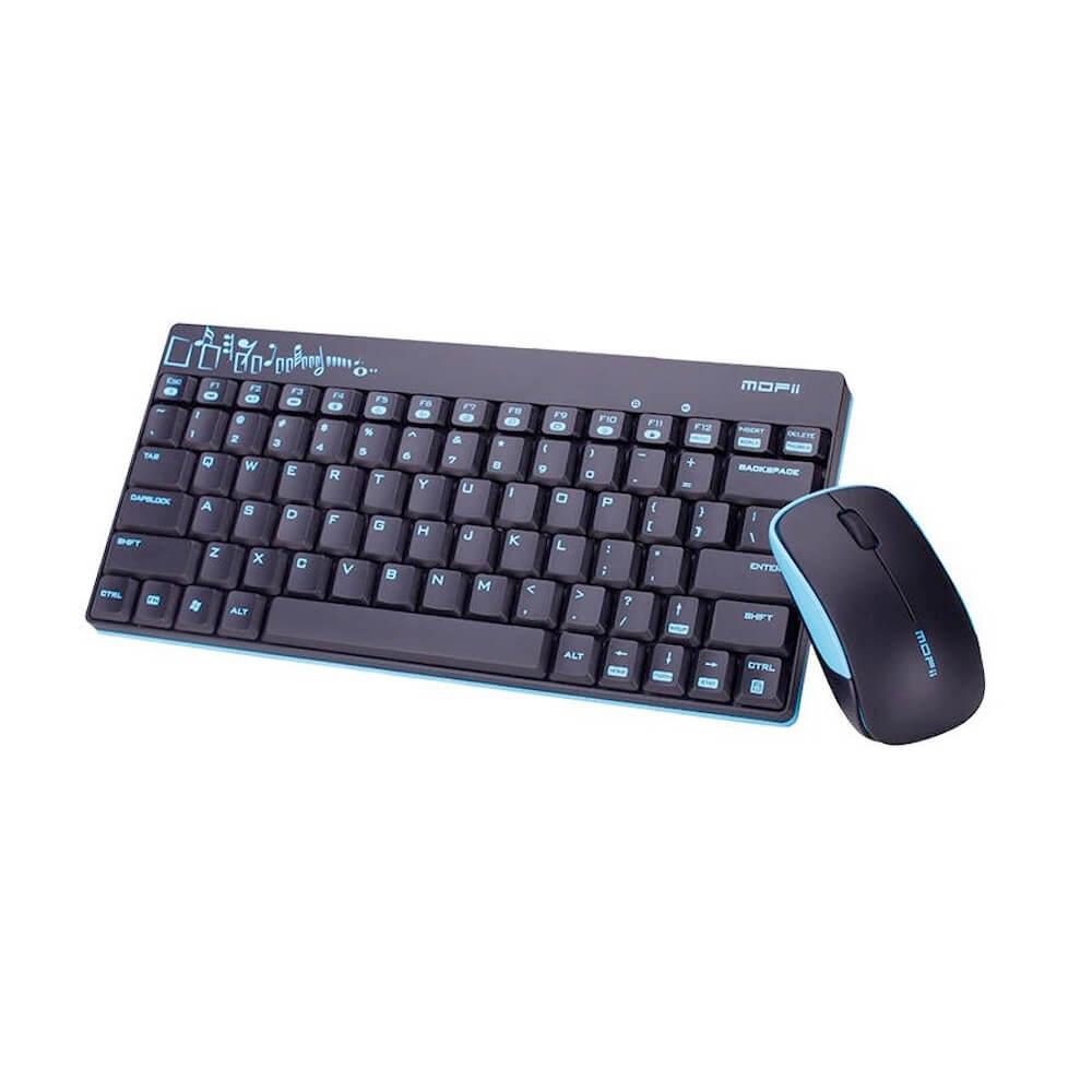 MOFII X210 Wireless Keyboard and Mouse Set 2.4 GHz- комплект безжични клавиатура и мишка (черен-син) | JAR Computers MOFII X210 Wireless Keyboard and Mouse Set 2.4 GHz- комплект безжични клавиатура и мишка (черен-син)