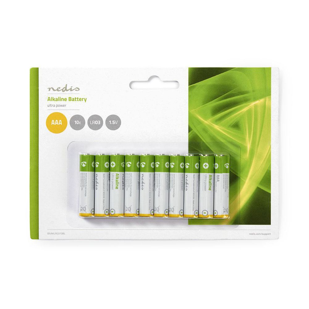 Nedis Alkaline Batteries AAA 1.5V 10pcs (BAAKLR0310BL) (NEDBAAKLR0310BL)