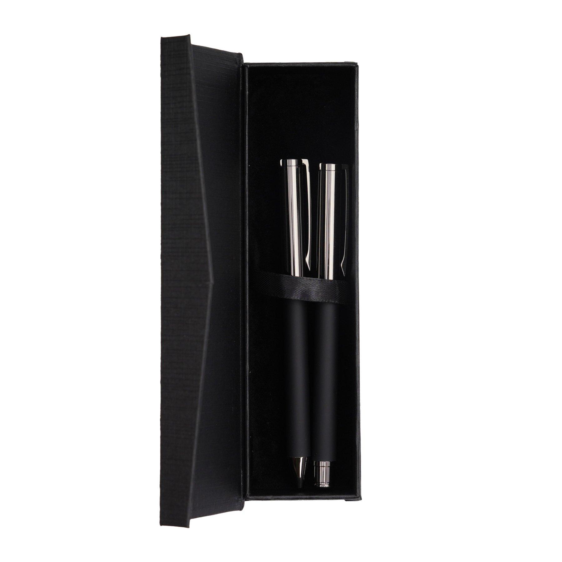 Office 1 Комплект химикалка и ролер Grace, метални, черни | JAR Computers Office 1 Комплект химикалка и ролер Grace, метални, черни