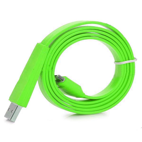 Плосък кабел за iPhone, iPad и iPod - Flat USB Cable (зелен) | JAR Computers Плосък кабел за iPhone, iPad и iPod - Flat USB Cable (зелен)