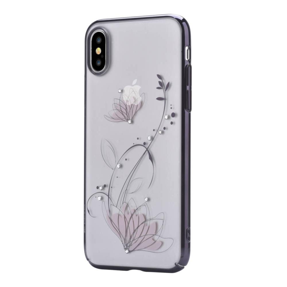 Поликрабонатов кейс за iPhone XS, iPhone X (с кристали Сваровски) - Devia Crystal Lotus Case (черен) | JAR Computers Поликрабонатов кейс за iPhone XS, iPhone X (с кристали Сваровски) - Devia Crystal Lotus Case (черен)