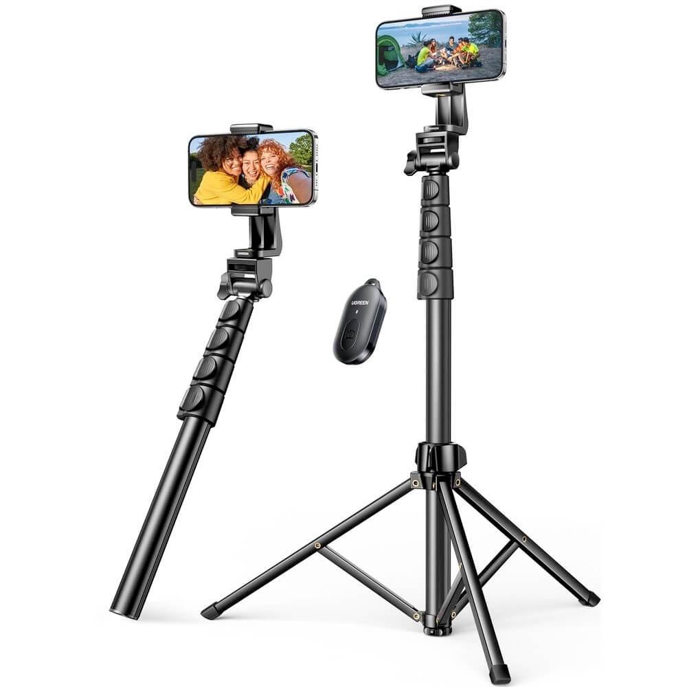Ugreen LP680 Selfie Stick Bluetooth Monopod with Tripod - разтегаем безжичен селфи стик и трипод за мобилни телефони (черен)