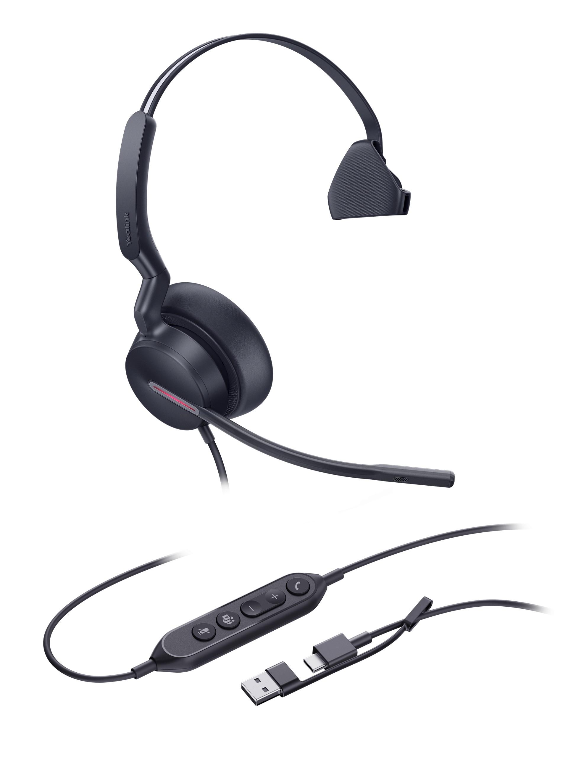 Yealink UH46 Dual UC USB-C/A жични слушалки | JAR Computers Yealink UH46 Dual UC USB-C/A жични слушалки