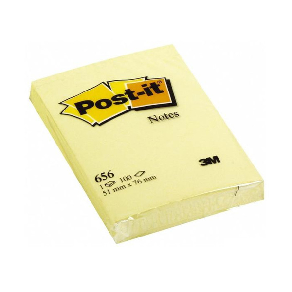 3M POST-IT NOTE YELLOW 656 76x51mm (MMM656GE)