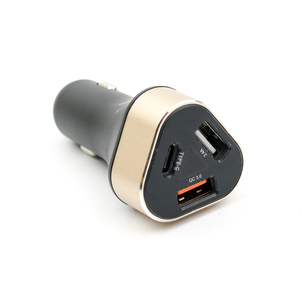 DC Car Adapter / Зарядно за кола (автомобил) 12V 2.4A USB Type-C Quick Charger 3.0 + 2.4AUSB + Type-C | JAR Computers DC Car Adapter / Зарядно за кола (автомобил) 12V 2.4A USB Type-C Quick Charger 3.0 + 2.4AUSB + Type-C
