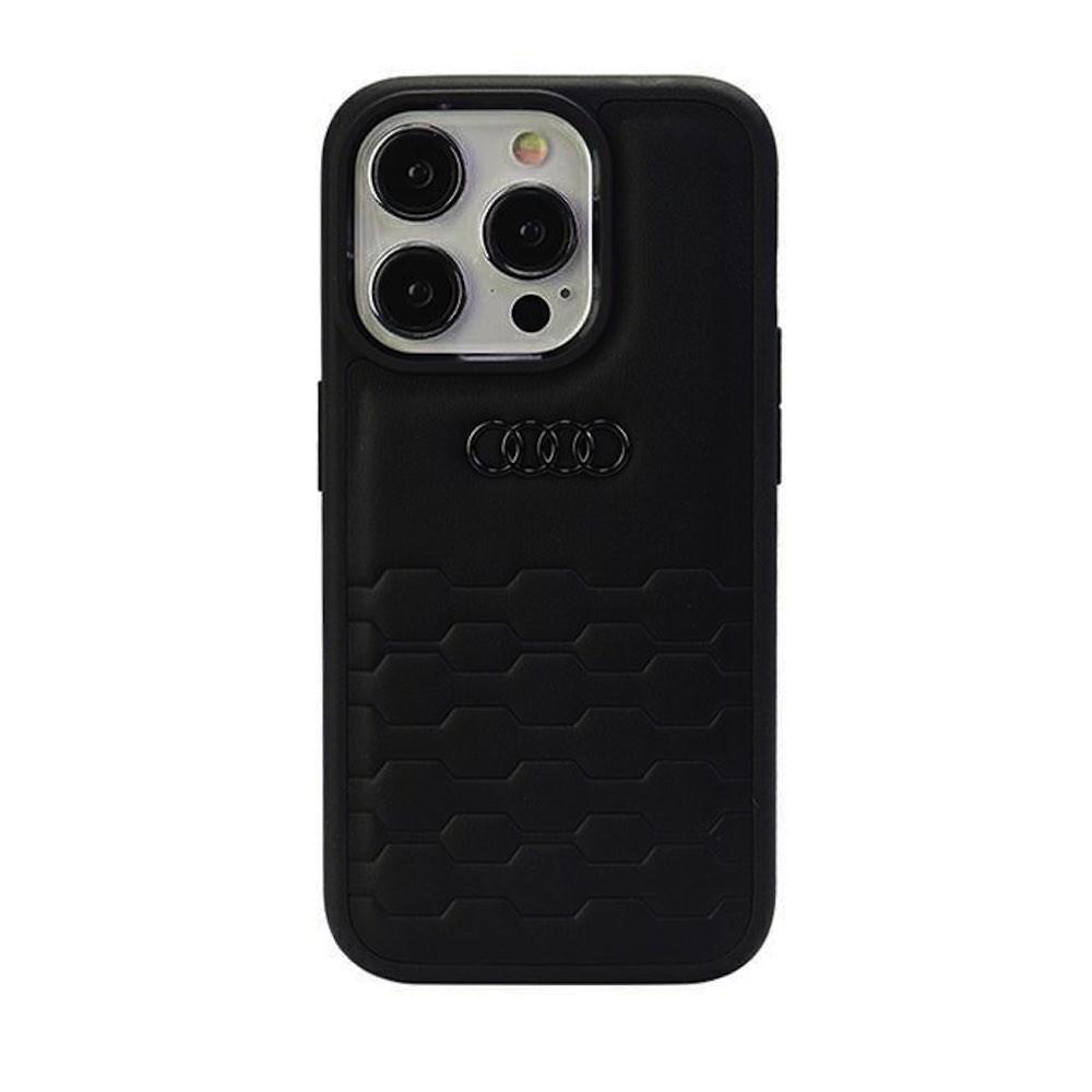 Дизайнерски кожен кейс за iPhone 15 Pro Max - Audi GT Synthetic Leather Hard Case (черен) | JAR Computers Дизайнерски кожен кейс за iPhone 15 Pro Max - Audi GT Synthetic Leather Hard Case (черен)