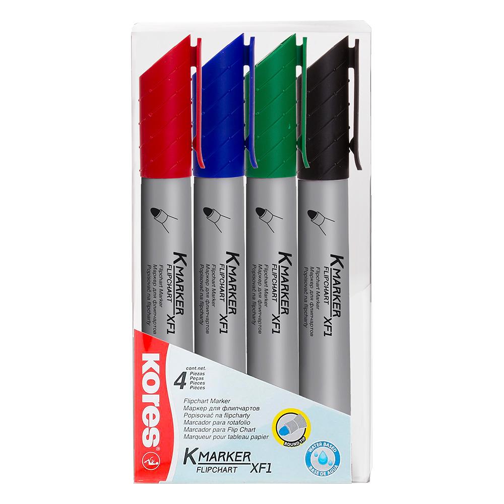 Флипчарт маркер Kores XF1 объл 4 цвята | JAR Computers Флипчарт маркер Kores XF1 объл 4 цвята