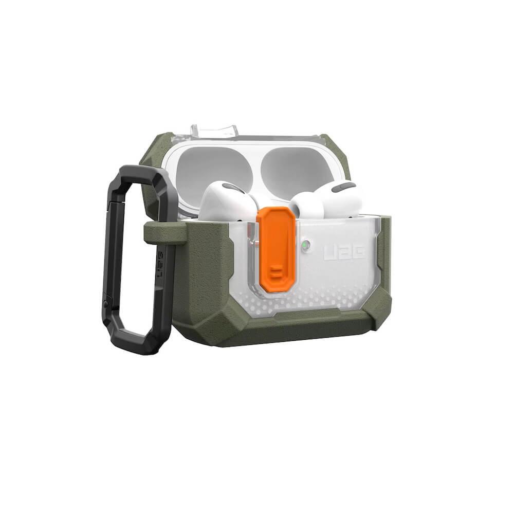 Хибриден удароустойчив кейс с карабинер за Apple AirPods Pro 3 - Urban Armor Gear Plasma Hybrid Case (тъмнозелен-прозрачен) | JAR Computers Хибриден удароустойчив кейс с карабинер за Apple AirPods Pro 3 - Urban Armor Gear Plasma Hybrid Case (тъмнозелен-прозрачен)