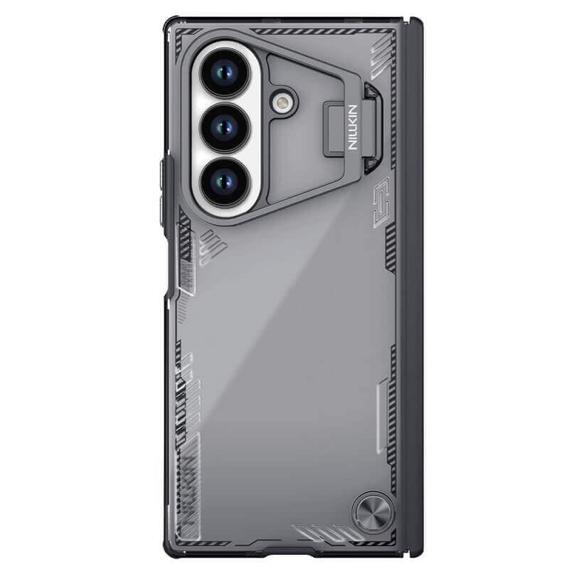 Хибриден удароустойчив кейс с вградена поставкa за Samsung Galaxy Z Fold7 - Nillkin Iceblade Prop Hard Case (черен-прозрачен) | JAR Computers Хибриден удароустойчив кейс с вградена поставкa за Samsung Galaxy Z Fold7 - Nillkin Iceblade Prop Hard Case (черен-прозрачен)