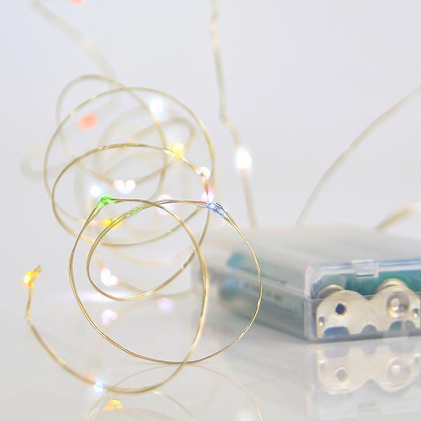 Коледни лампички 20 MINI LED мулти светлина, на батерии, меден кабел | JAR Computers Коледни лампички 20 MINI LED мулти светлина, на батерии, меден кабел