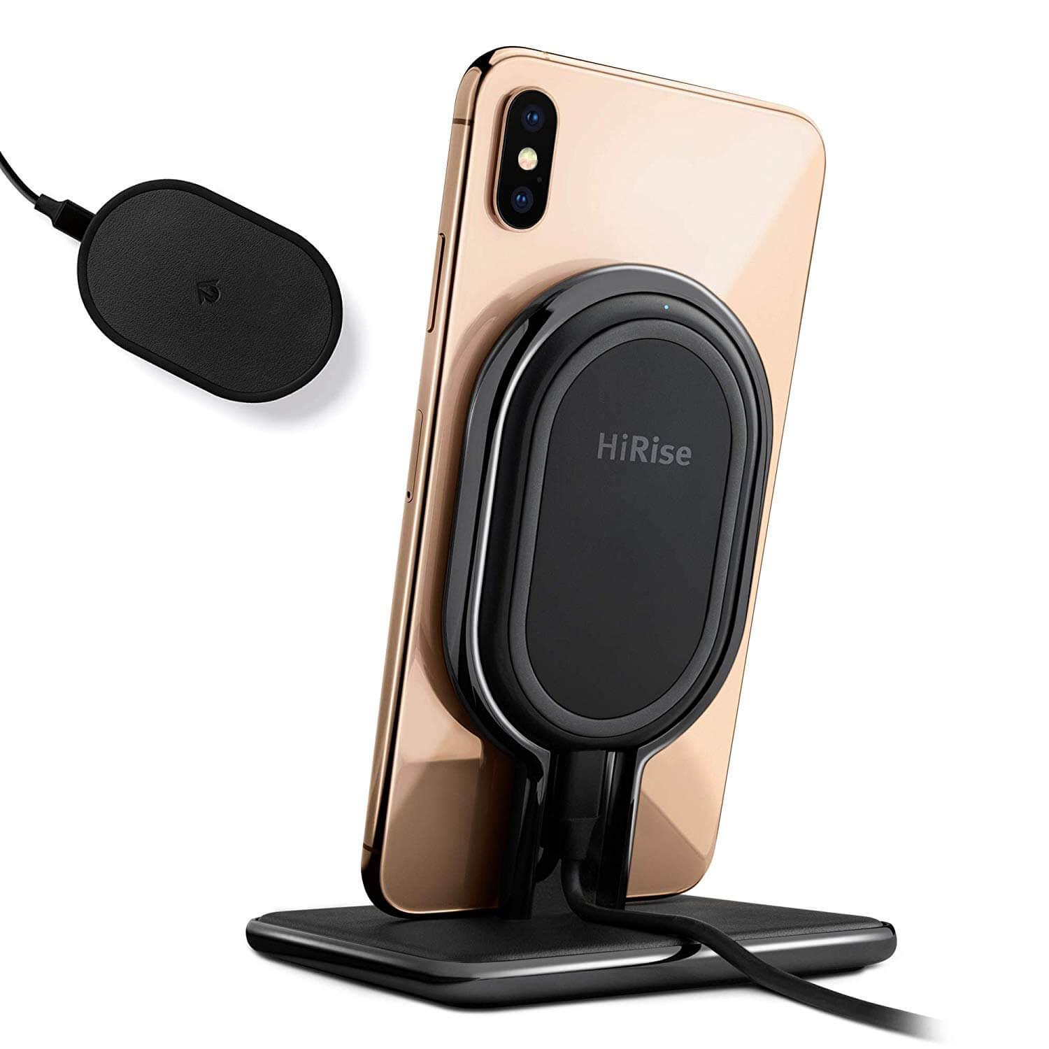 Поставка (пад) за безжично захранване за QI съвместими устройства - TwelveSouth HiRise Wireless 2-in-1 Desktop Charging Stand (черен) | JAR Computers Поставка (пад) за безжично захранване за QI съвместими устройства - TwelveSouth HiRise Wireless 2-in-1 Desktop Charging Stand (черен)