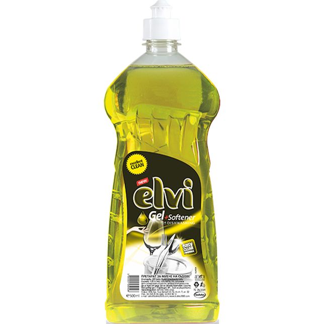 Препарат съдове Elvi гел лимон 500 мл | JAR Computers Препарат съдове Elvi гел лимон 500 мл