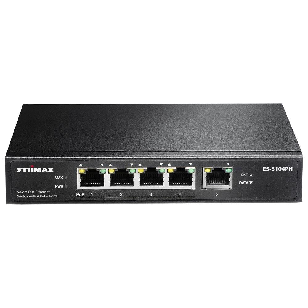 Суич Edimax ES-5104PH, 5 порта, 4 PoE+ Ports | JAR Computers Суич Edimax ES-5104PH, 5 порта, 4 PoE+ Ports