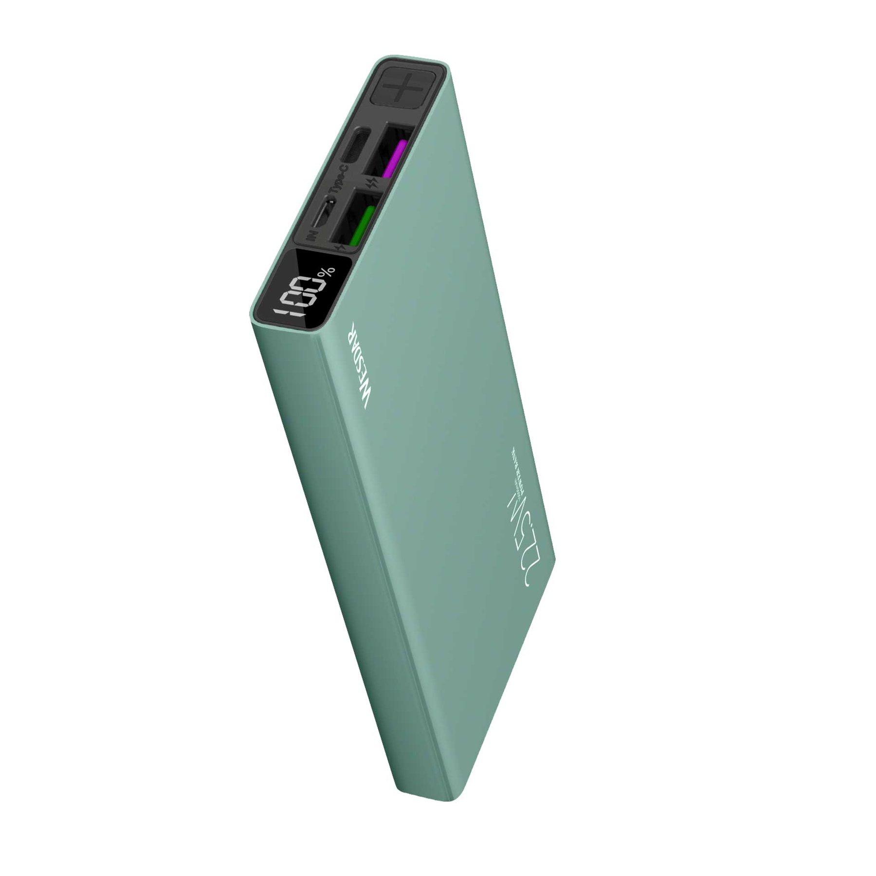 Външна батерия Wesdar S221, 10000 mAh, USB, зелена | JAR Computers Външна батерия Wesdar S221, 10000 mAh, USB, зелена