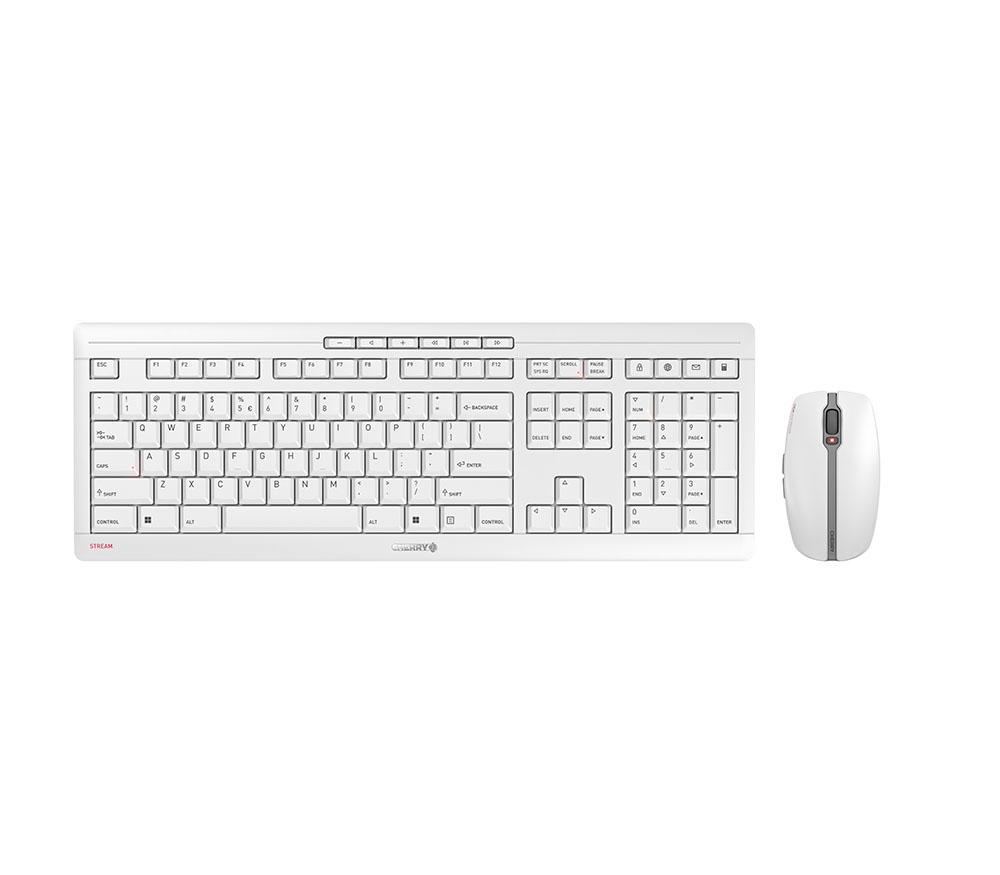 CHERRY Stream Desktop Recharge клавиатура Включена мишка Универсален РЧ безжичен QWERTY Английски Сив