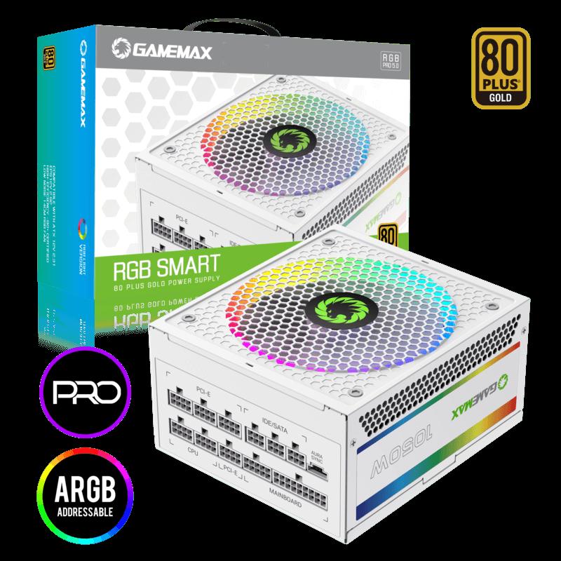 GameMax RGB-1050 PRO(5.0), 80+ Gold Certified, 12V SYNC Rectification design for