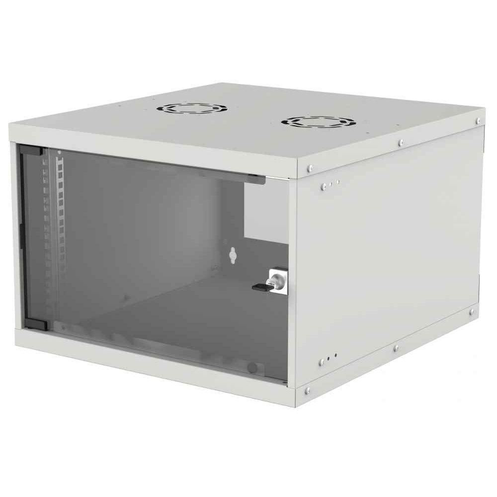 INTELLINET 714150 :: Комуникационен шкаф 19" Basic Line Flat pack 6U, D=400, сив