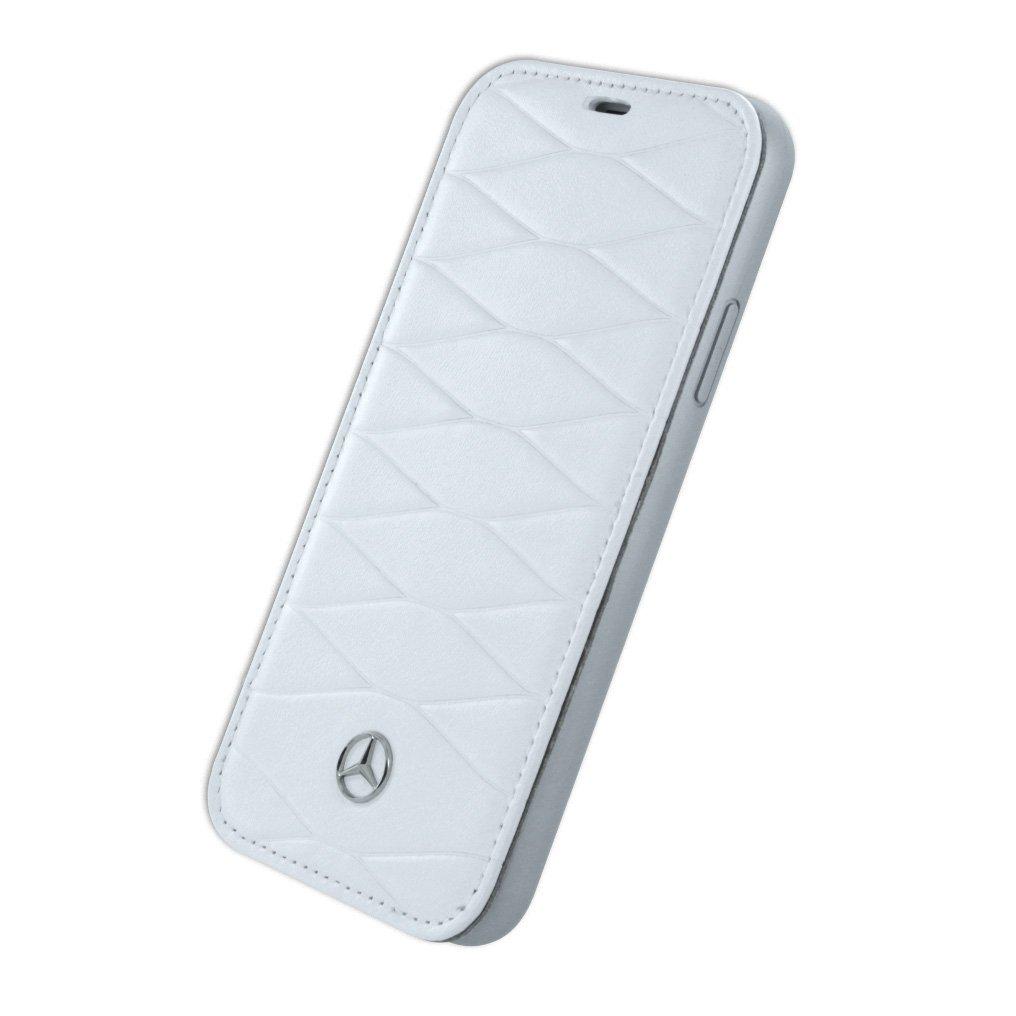 Кожен калъф (естествена кожа), тип портфейл за iPhone X - Mercedes-Benz Pattern III Folio Case (бял) | JAR Computers Кожен калъф (естествена кожа), тип портфейл за iPhone X - Mercedes-Benz Pattern III Folio Case (бял)