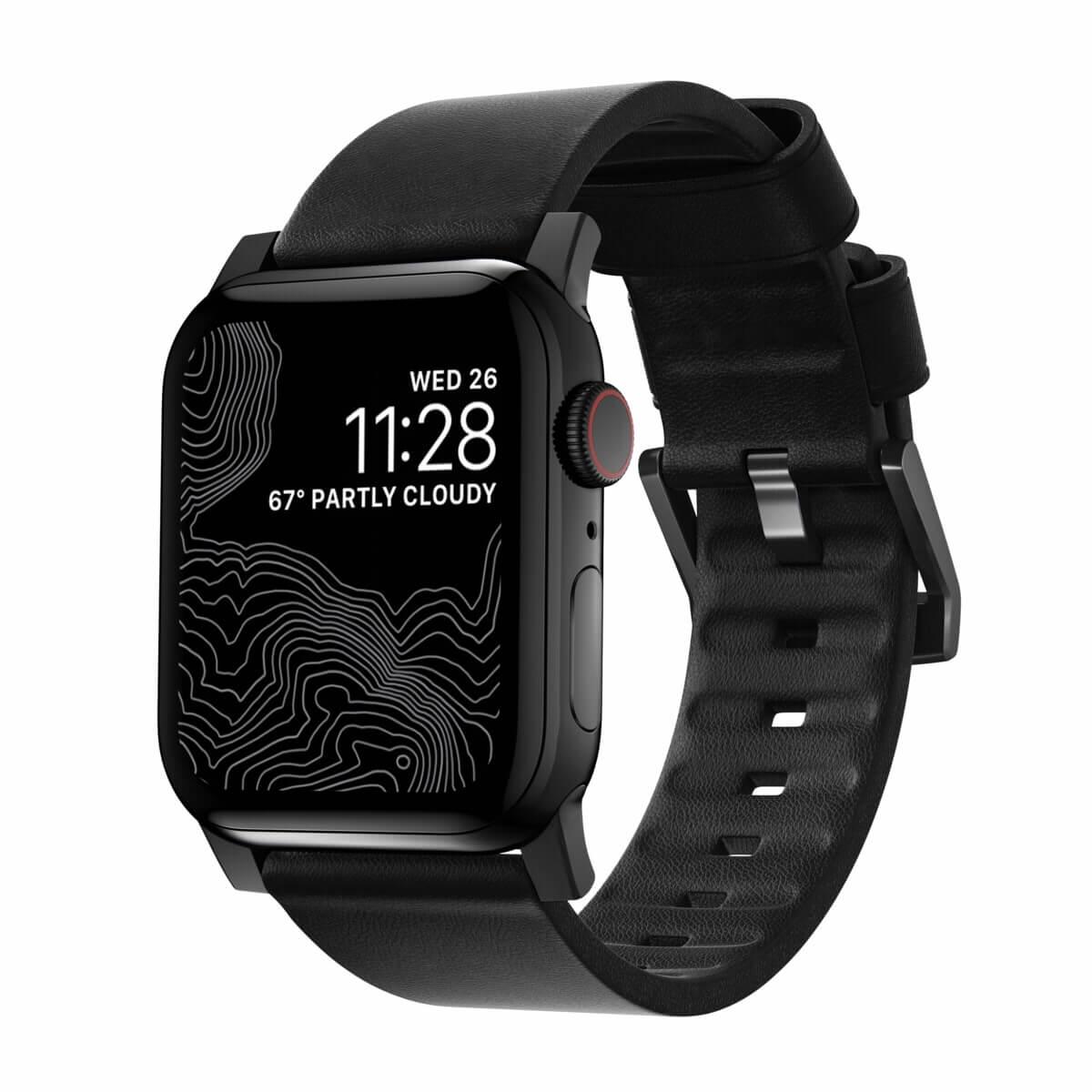 Кожена (естествена кожа) каишка за Apple Watch 42мм, 44мм, 45 мм, 46 мм, Ultra, Ultra 2 49 мм - Nomad Active Strap Modern Leather (черен) | JAR Computers Кожена (естествена кожа) каишка за Apple Watch 42мм, 44мм, 45 мм, 46 мм, Ultra, Ultra 2 49 мм - Nomad Active Strap Modern Leather (черен)