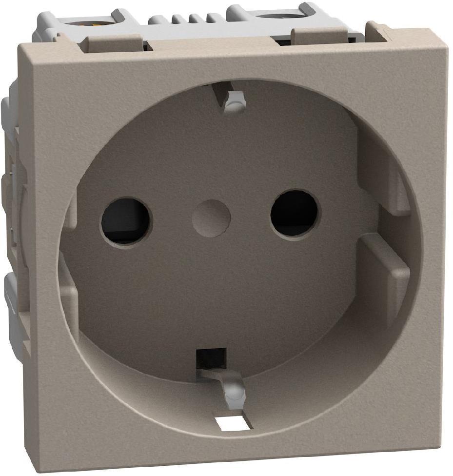 Контакт ШУКО 2P+E 16A с детска защита 2 мод. цвят Камък Light Now Bticino | JAR Computers Контакт ШУКО 2P+E 16A с детска защита 2 мод. цвят Камък Light Now Bticino