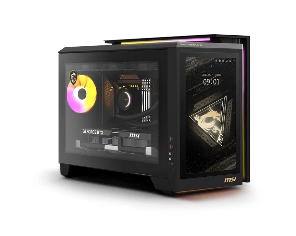 MSI MEG Vision X AI 2NVV9-208EU, Core Ultra 9 285K(36M Cache, up to 5.70GHz), GeForce RTX 5080 16G SHADOW 3X GDDR7, Z890, Liquid(360mm), 32GB(2x16GB 5600Mhz), 2TB M2, 1200W 80 Plus Gold PSU, 13" FHD Touch, MSI Project Zero, Win11Home, 42.6 Liter, 18.23kg