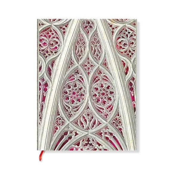 Paperblanks Тефтер Duomo di Milano, Burgundy, Midi, широки редове, мека корица, 88 листа