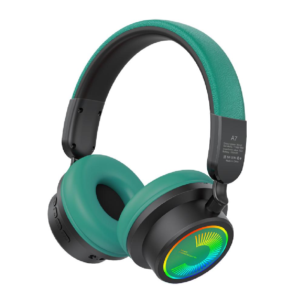 PC слушалки безжични Kisonli A7, green