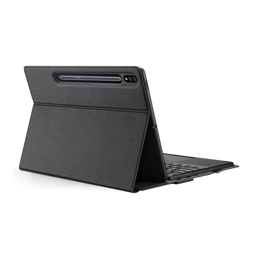 Полиуретанов калъф, клавиатура, тракпад и поставка за Samsung Galaxy Tab S7, Galaxy Tab S8 - Dux Ducis Wireless Touchpad Keyboard Case (черен) | JAR Computers Полиуретанов калъф, клавиатура, тракпад и поставка за Samsung Galaxy Tab S7, Galaxy Tab S8 - Dux Ducis Wireless Touchpad Keyboard Case (черен)