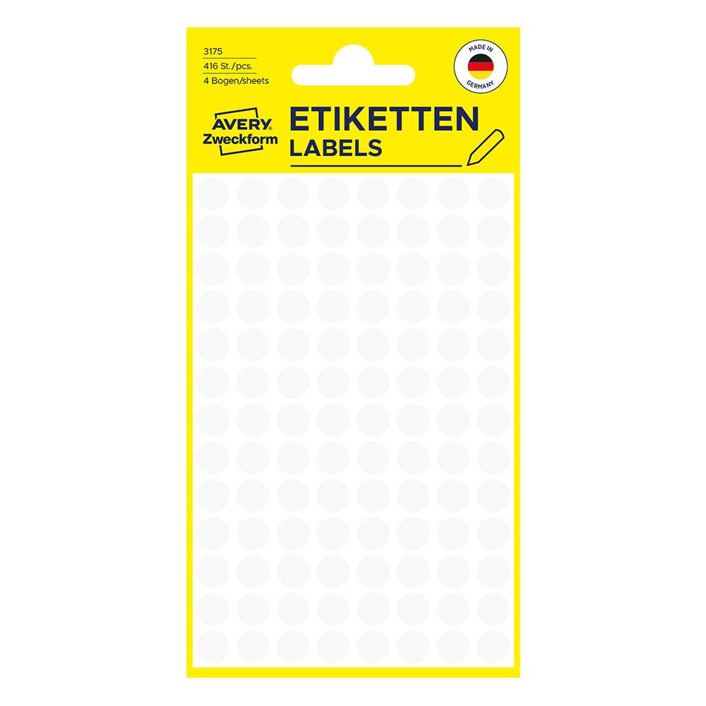 Самоз. кръгчета Avery ф8 бял 416бр