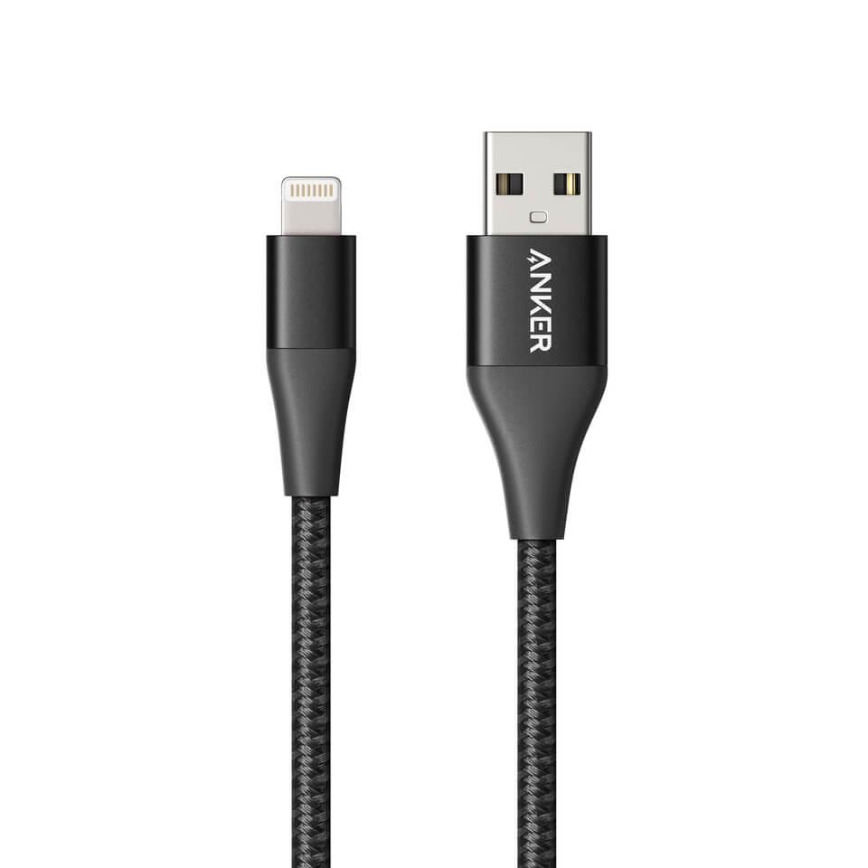 Сертифициран (MFi) USB към Lightning кабел за Apple устройства с Lightning порт (90 см) - Anker PowerLine+ II USB-A to Lightning Cable (черен) | JAR Computers Сертифициран (MFi) USB към Lightning кабел за Apple устройства с Lightning порт (90 см) - Anker PowerLine+ II USB-A to Lightning Cable (черен)
