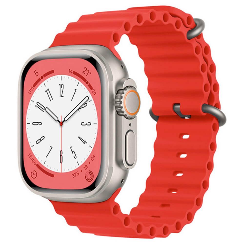 Силиконова каишка за Apple Watch 42мм, 44мм, 45мм, 46мм, Ultra, Ultra 2 49мм - Techsuit Watchband W038 (червен) | JAR Computers Силиконова каишка за Apple Watch 42мм, 44мм, 45мм, 46мм, Ultra, Ultra 2 49мм - Techsuit Watchband W038 (червен)