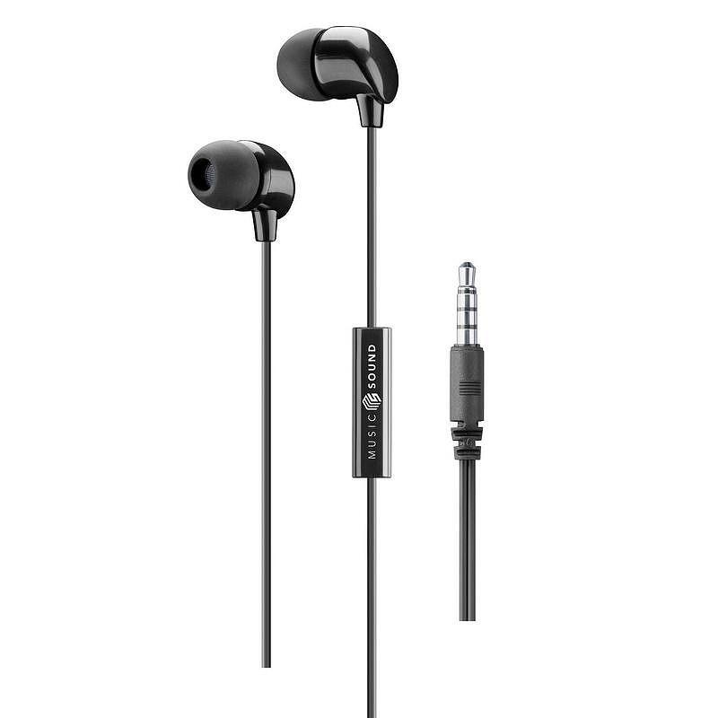 Слушалки с микрофон Cellularline Music Sound AUINEARMSK black | JAR Computers Слушалки с микрофон Cellularline Music Sound AUINEARMSK black