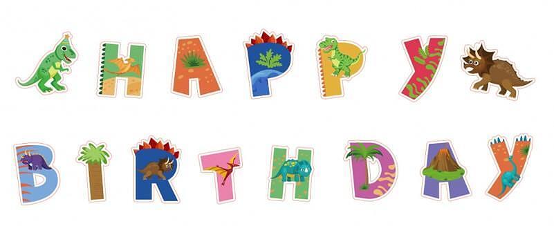 Банер за рожден ден PartyGo ,Happy Birthday, дизайн Динозаврив | JAR Computers Банер за рожден ден PartyGo ,Happy Birthday, дизайн Динозаврив