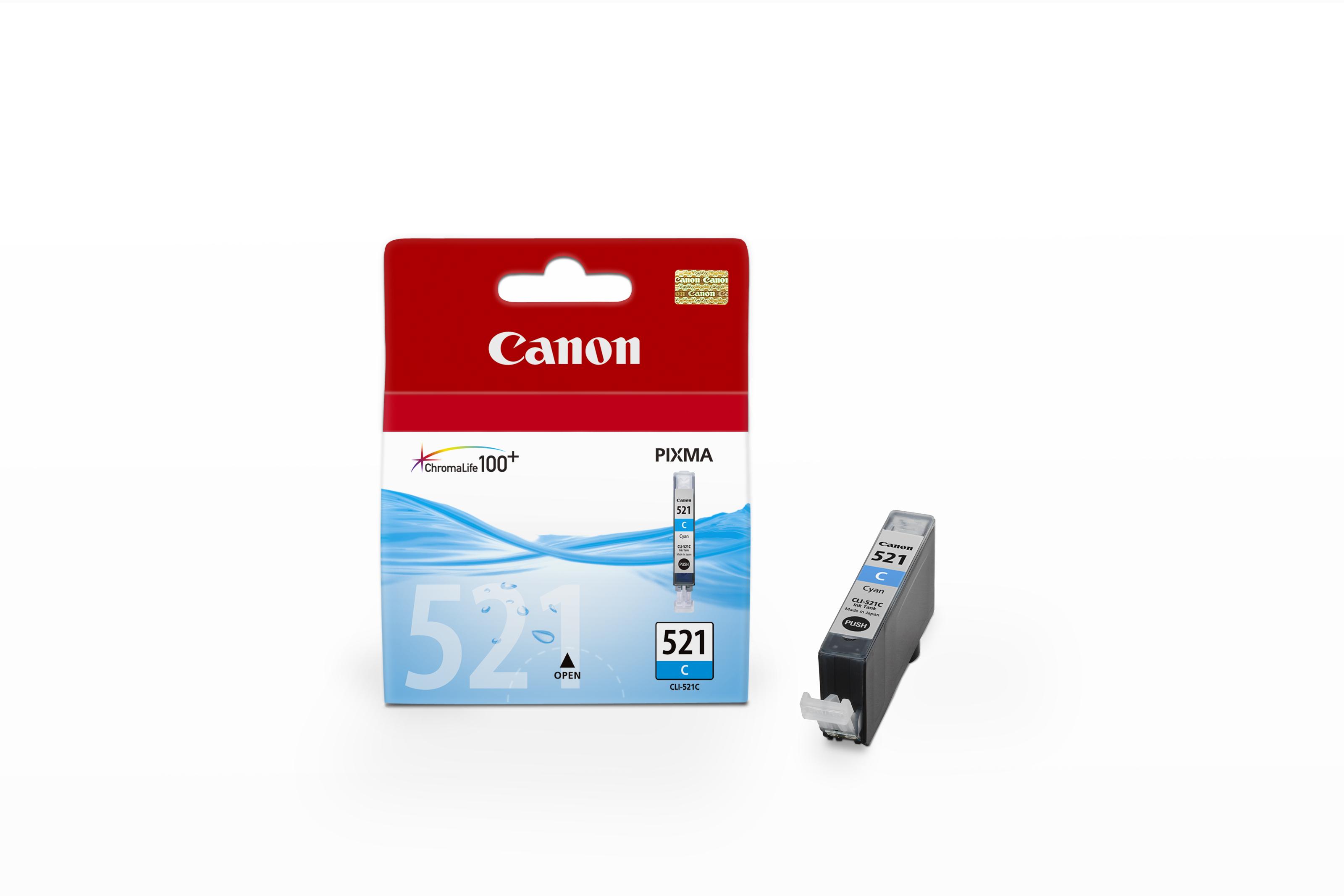 Canon CLI-521 C глава и патрон за мастиленоструен принтер 1 броя Оригинал Синьо-зелен | JAR Computers Canon CLI-521 C глава и патрон за мастиленоструен принтер 1 броя Оригинал Синьо-зелен
