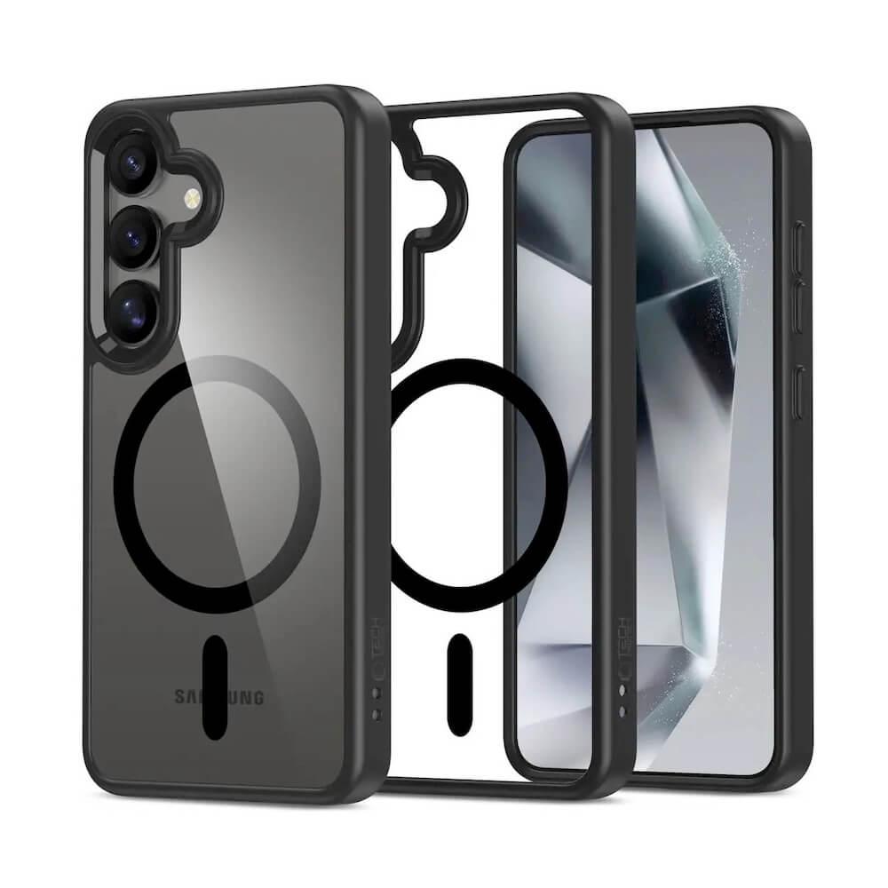 Хибриден удароустойчив кейс с MagSafe за Samsung Galaxy S25 - Tech-Protect MagMat MagSafe Case (черен-прозрачен) | JAR Computers Хибриден удароустойчив кейс с MagSafe за Samsung Galaxy S25 - Tech-Protect MagMat MagSafe Case (черен-прозрачен)