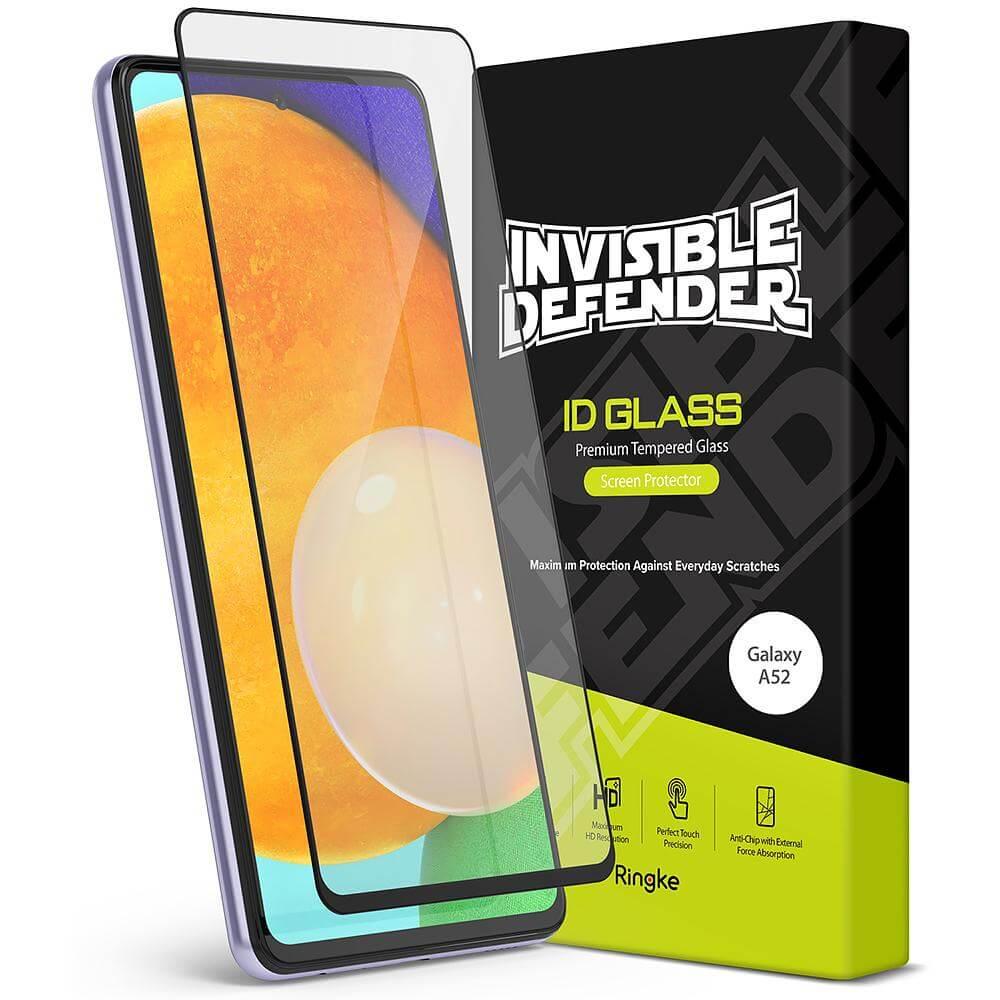 Калено стъклено защитно покритие за дисплея на Samsung Galaxy A52, Galaxy A52 5G - Ringke Invisible Defender Full Cover Tempered Glass 3D (черен-прозрачен) | JAR Computers Калено стъклено защитно покритие за дисплея на Samsung Galaxy A52, Galaxy A52 5G - Ringke Invisible Defender Full Cover Tempered Glass 3D (черен-прозрачен)
