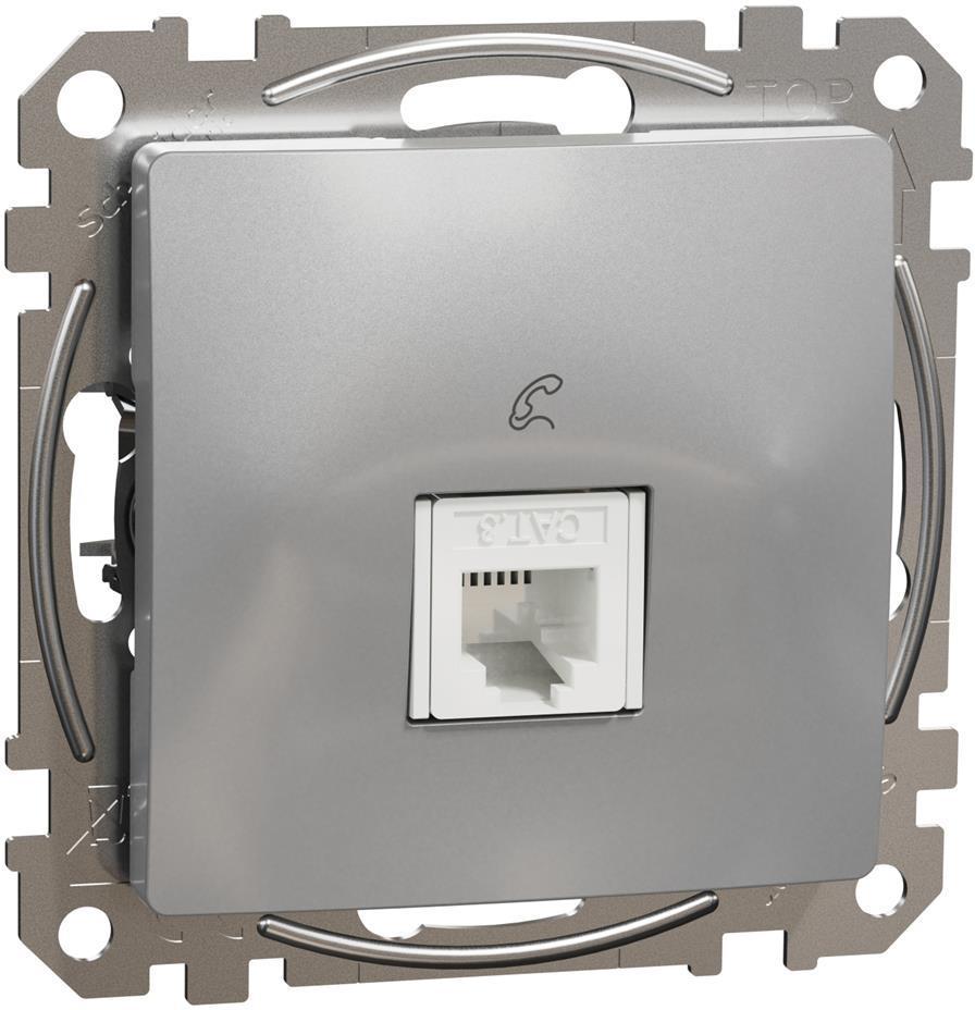 Розетка телефонна RJ11 цвят Алуминий Sedna SE | JAR Computers Розетка телефонна RJ11 цвят Алуминий Sedna SE