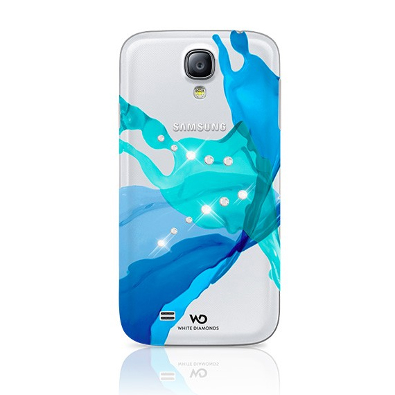 Дизайнерски кейс за Samsung Galaxy S4 mini (с кристали на Сваровски) - син - White Diamonds Liquids | JAR Computers Дизайнерски кейс за Samsung Galaxy S4 mini (с кристали на Сваровски) - син - White Diamonds Liquids