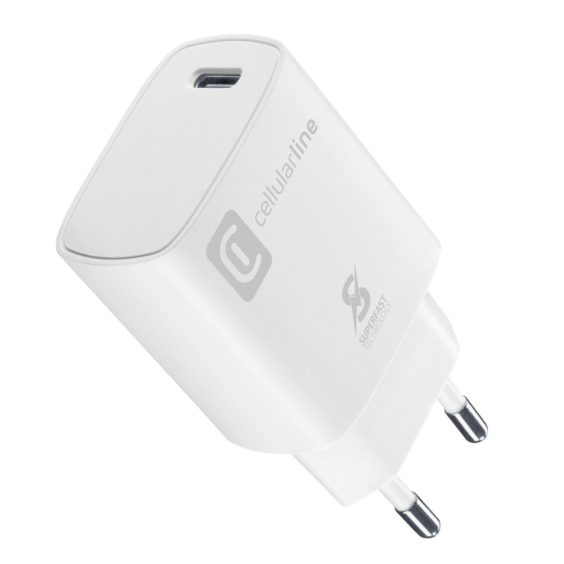 Зарядно 220V, тип порт USB-C, 25W Micro pack, бял цвят