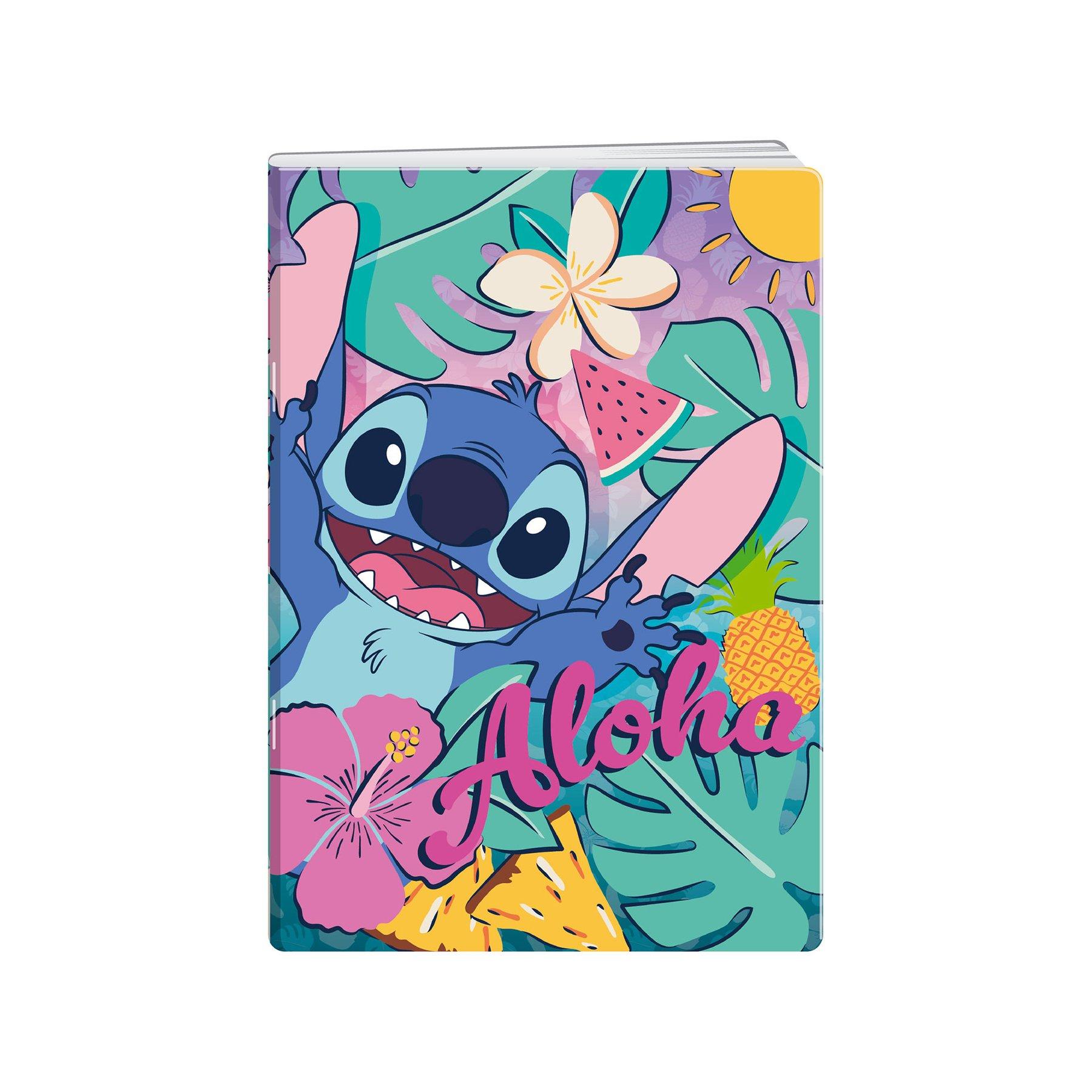 Disney Тетрадка Stitch Aloha, A5, тесни и широки редове, офсетова хартия, 20 листа
