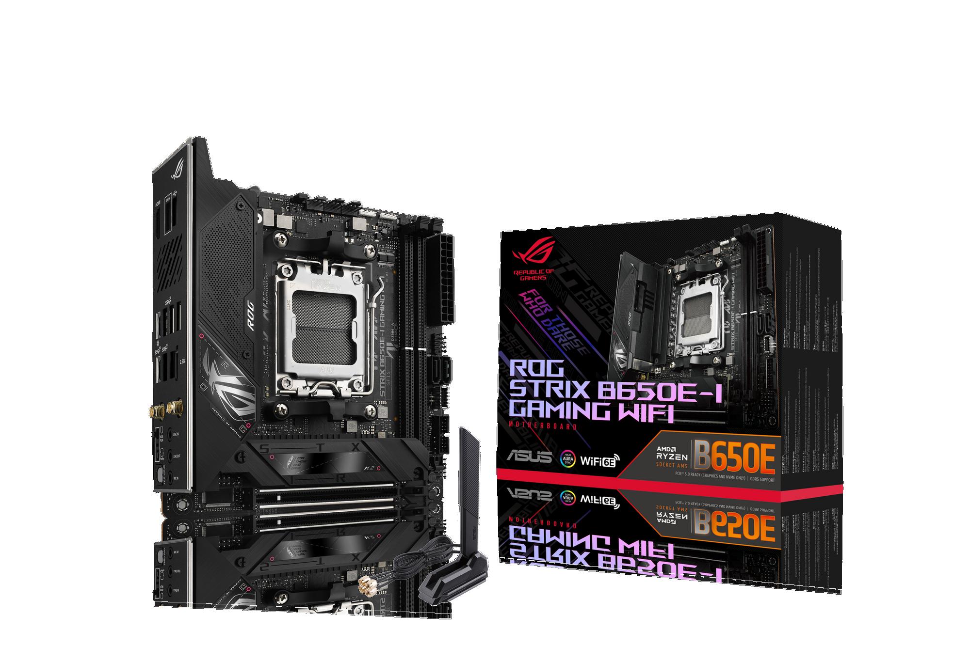 Дънна платка Asus Motherboard ROG STRIX B650E-I GAMING WIFI / 90MB1BI0-M0EAY0 - Black - PN 90MB1BI0-M0EAY0 | JAR Computers Дънна платка Asus Motherboard ROG STRIX B650E-I GAMING WIFI / 90MB1BI0-M0EAY0 - Black - PN 90MB1BI0-M0EAY0