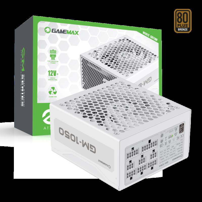 GameMax GM-1050 MODULAR White, Fully- modular cables allowing you to only connect | JAR Computers GameMax GM-1050 MODULAR White, Fully- modular cables allowing you to only connect