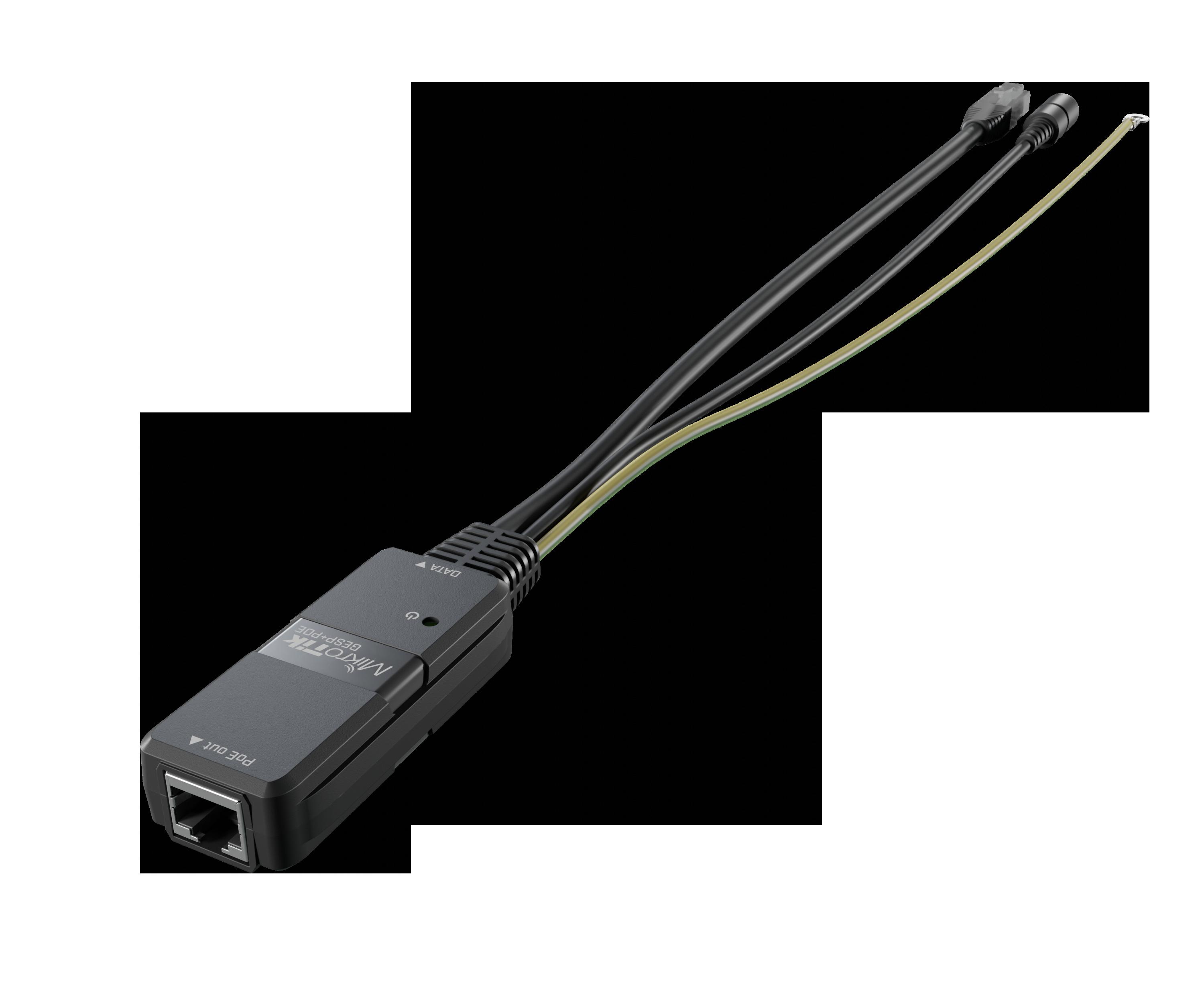 GESP+PoE е пасивен PoE инжектор с гръмозащита Mikrotik GESP+POE-IN