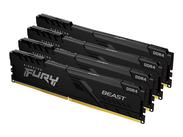 KINGSTON 64GB 2666MHz DDR4 CL16 DIMM Kit of 4 FURY Beast Black