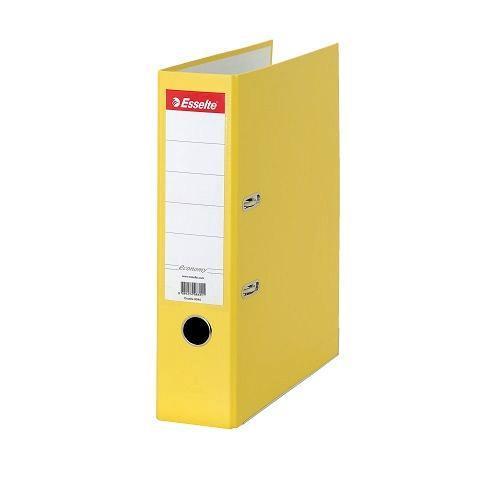 Класьор Esselte Economy, РР, A4, 75 мм, метален кант, сменяем етикет, жълт | JAR Computers Класьор Esselte Economy, РР, A4, 75 мм, метален кант, сменяем етикет, жълт