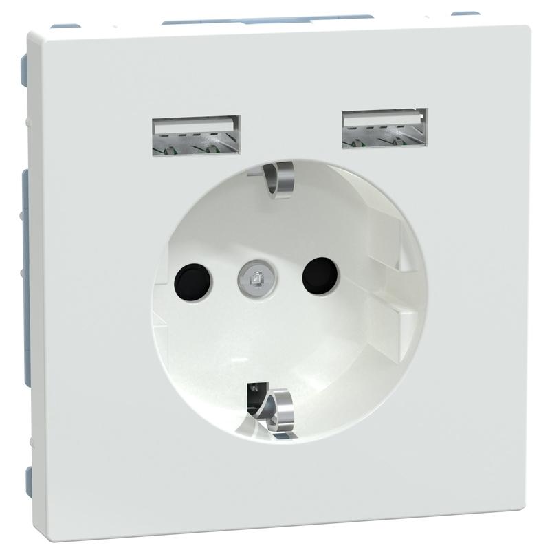 Контакт шуко 16A с 2x USB тип А 2.4A 12W с лицев панел Лотус System Design - Schneider Electric Merten System Design MEG2366-6035 | JAR Computers Контакт шуко 16A с 2x USB тип А 2.4A 12W с лицев панел Лотус System Design - Schneider Electric Merten System Design MEG2366-6035