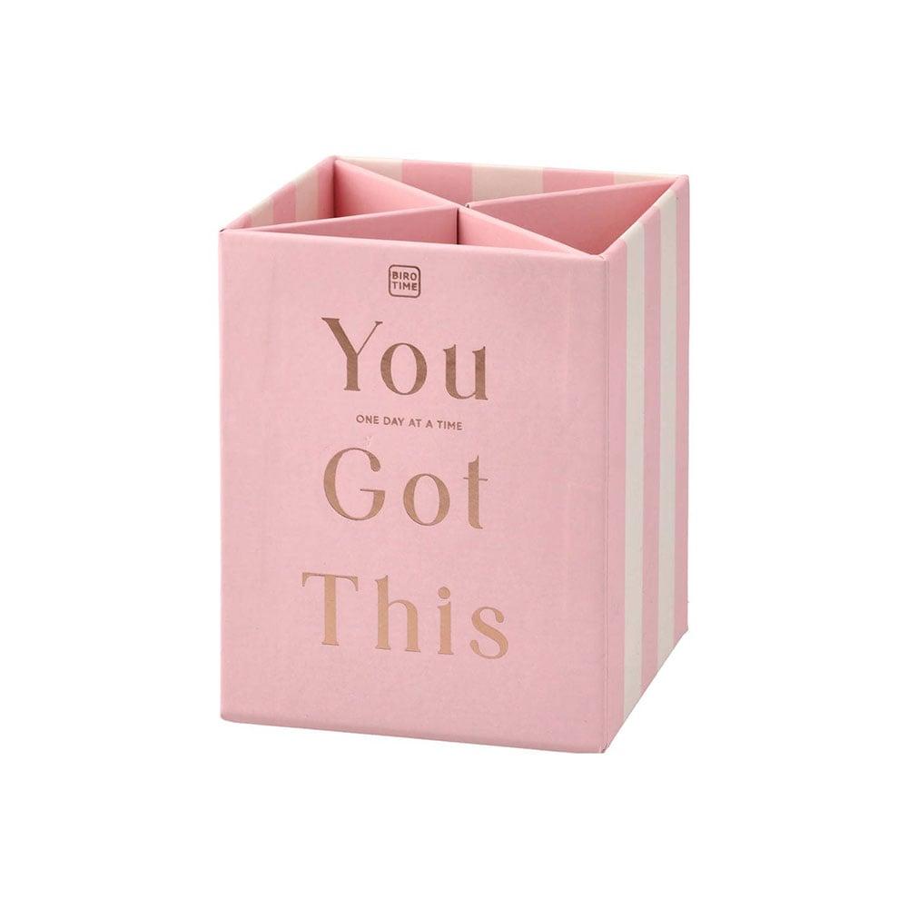 Моливник Biro Time Citrine, с 4 разделения, розов