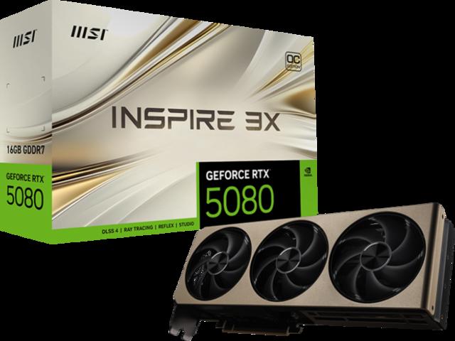MSI GeForce RTX 5080 16G INSPIRE 3X OC | JAR Computers MSI GeForce RTX 5080 16G INSPIRE 3X OC
