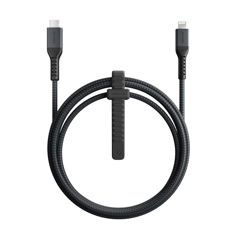 Nomad Kevlar USB-C to Lightning Cable v2 - здрав кевларен кабел за устройства с Lightning порт (150 см) (черен)